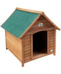 caseta de madera para perro techo verde